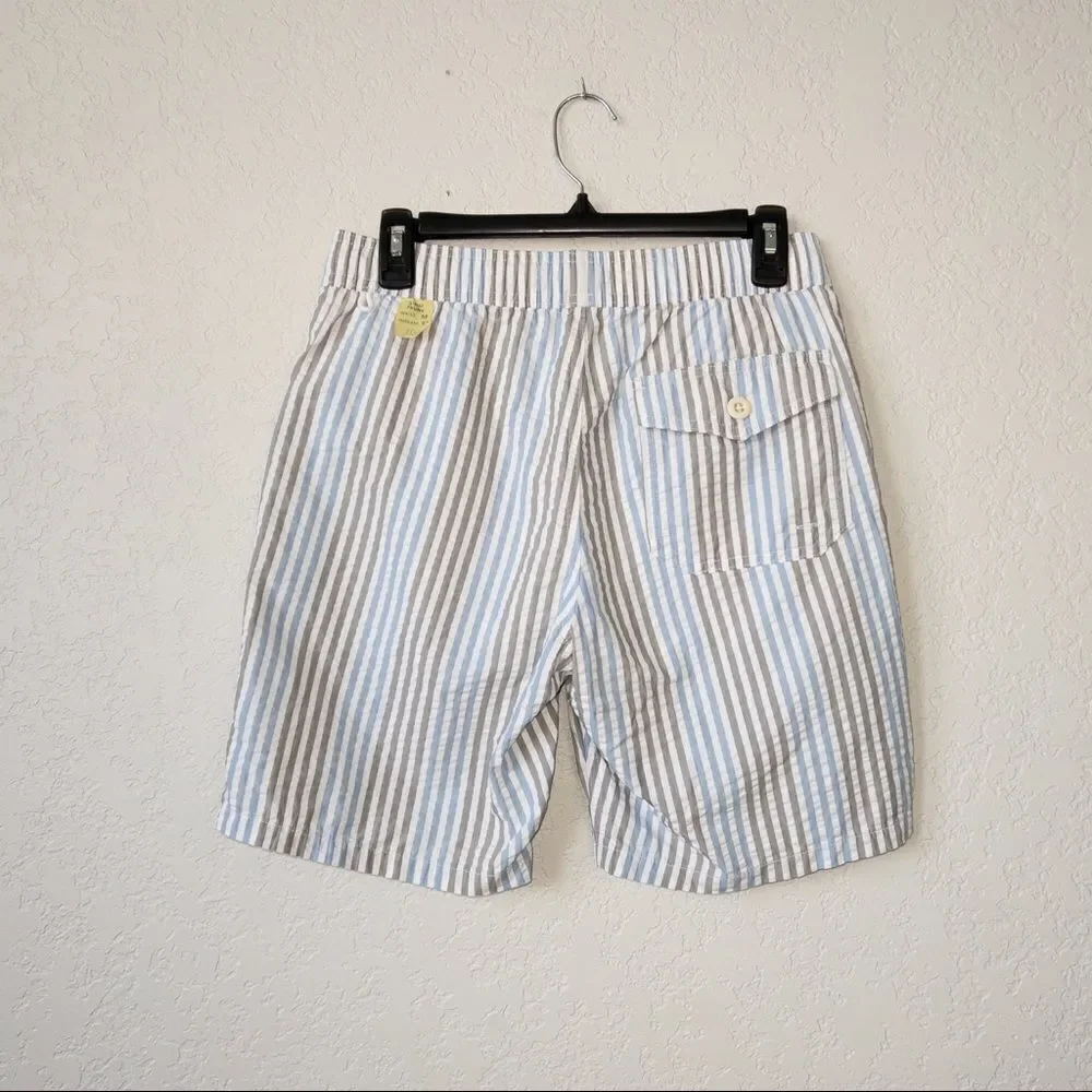 J. Crew Blue and Gray Seersucker Swim Trunks Size Small‎